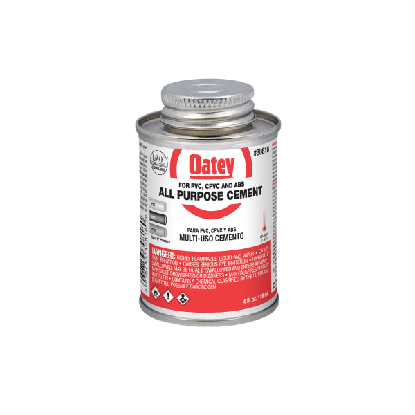 Oatey® 4 oz. All-Purpose ABS, PVC and CPVC Clear Cement