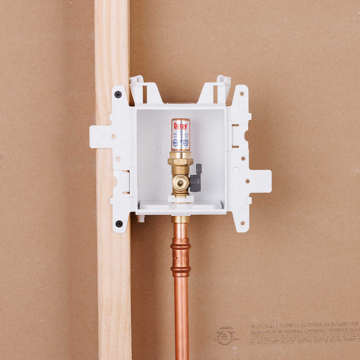 Oatey® MODA® 1-Valve Copper (Male) Ice Maker Supply Box with Hammer Arrestor - Standard Pack