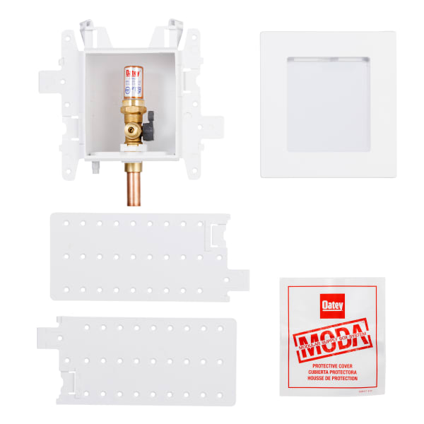 Oatey® MODA® 1-Valve Copper (Male) Ice Maker Supply Box with Hammer Arrestor - Standard Pack