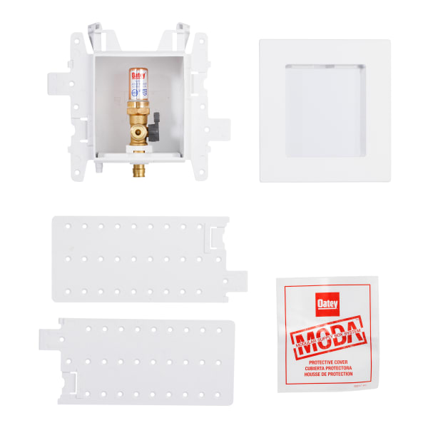 Oatey® MODA® 1-Valve F1960 PEX (Brass) Ice Maker Supply Box with Hammer Arrestor - Standard Pack