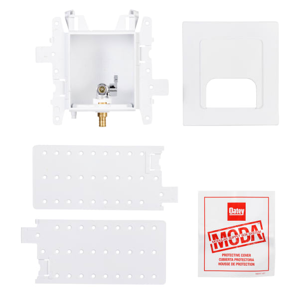 Oatey® MODA® 1-Valve F1807 PEX (Brass) Toilet and Dishwasher Supply Box - Standard Pack