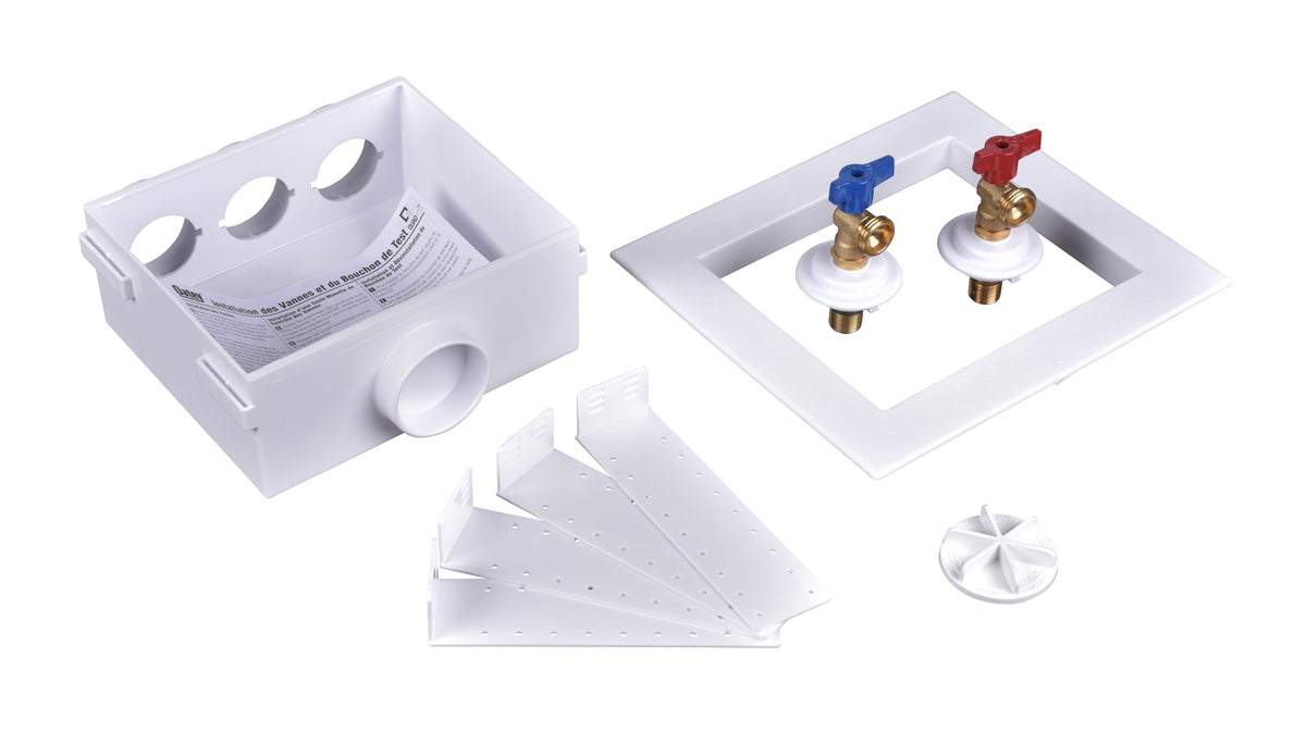 Oatey® Quadtro, 1/4 Turn, Copper Washing Machine Outlet Box - Standard Pack