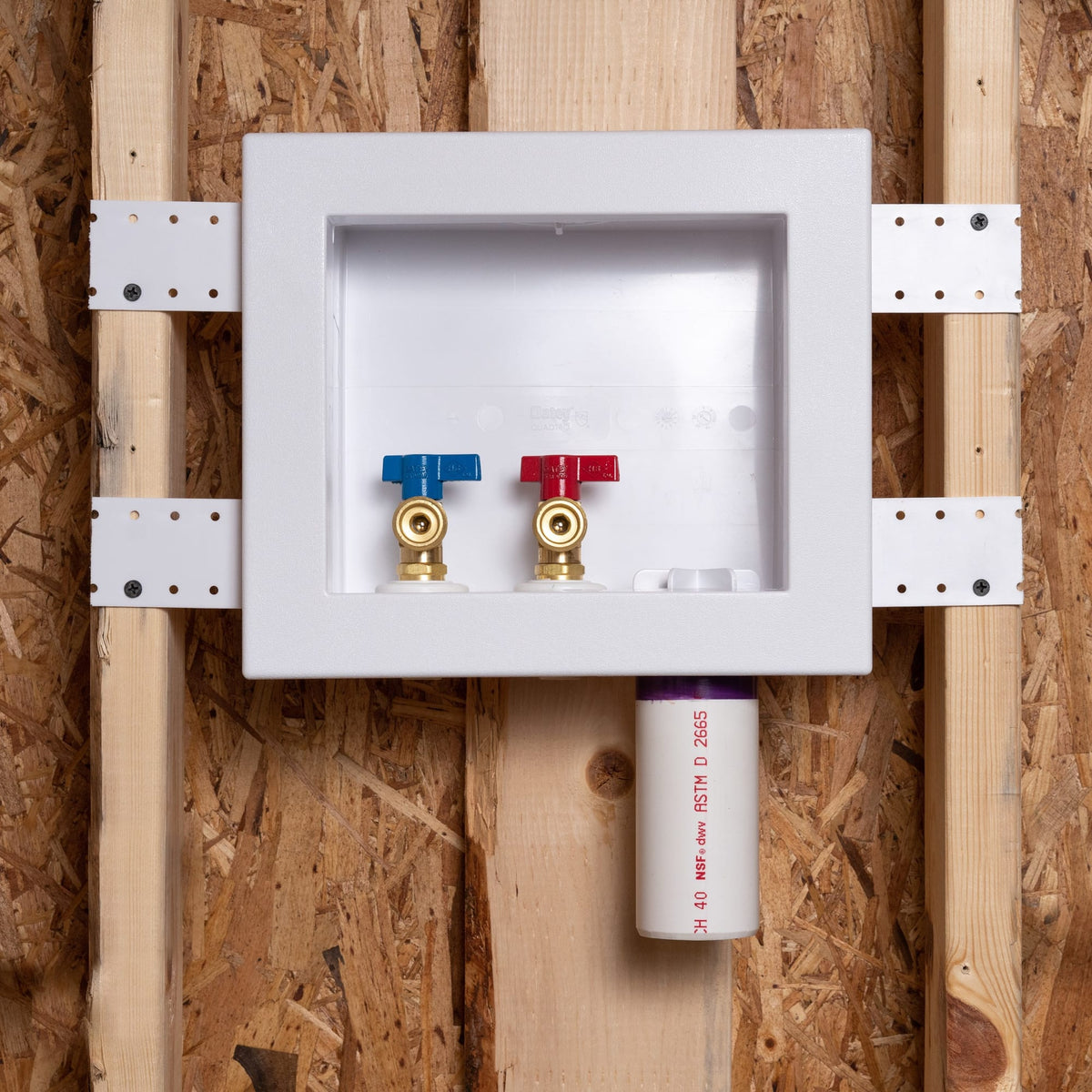 Oatey® Quadtro, 1/4 Turn, F1807 PEX Washing Machine Outlet Box - Standard Pack