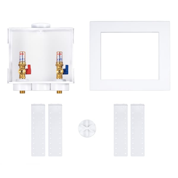 Oatey® Quadtro, 1/4 Turn, Copper, Hammer Arrestors, Washing Machine Outlet Box - Standard Pack