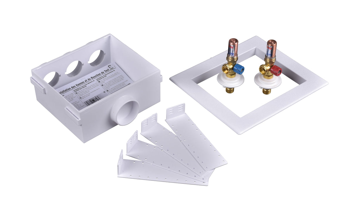 Oatey® Quadtro, 1/4 Turn, Copper, Hammer Arrestors, Washing Machine Outlet Box - Standard Pack