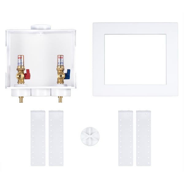 Oatey® Quadtro, 1/4 Turn, F1807 PEX, Hammer Arrestors, Washing Machine Outlet Box - Standard Pack