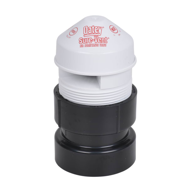 Oatey® Sure-Vent® 1-1/2 in. - 2 in. 160 Branch, 24 Stack DFU Air Admittance Valve with Black PVC Sch. 40 Adapter