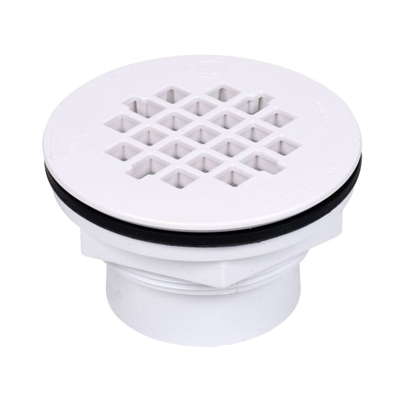 Oatey® 2 in. PVC Solvent Weld Shower Drain with Snap-In Plastic Strainer