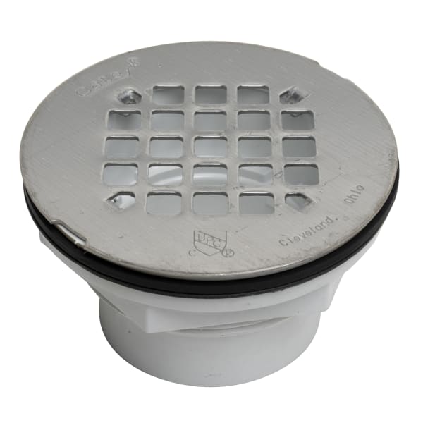Oatey® 2 in. PVC Solvent Weld Shower Drain with Snap-In Stainless Steel Strainer