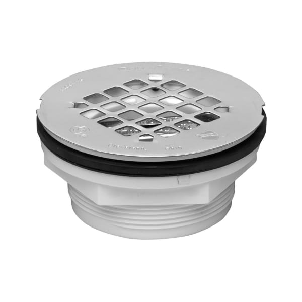 Oatey® 2 in. PVC No-Caulk Shower Drain with Round Stainless Steel Strainer