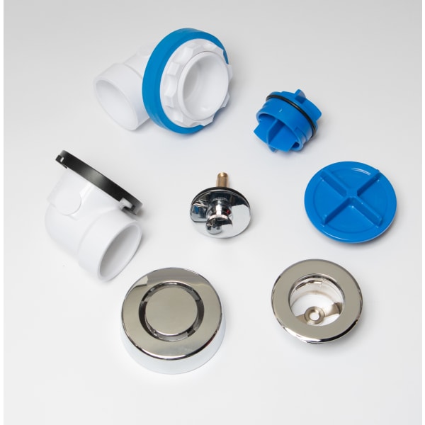 Dearborn® True Blue® PVC Bath Waste Half Kit with Push n' Pull Stopper and Test Kit in Chrome