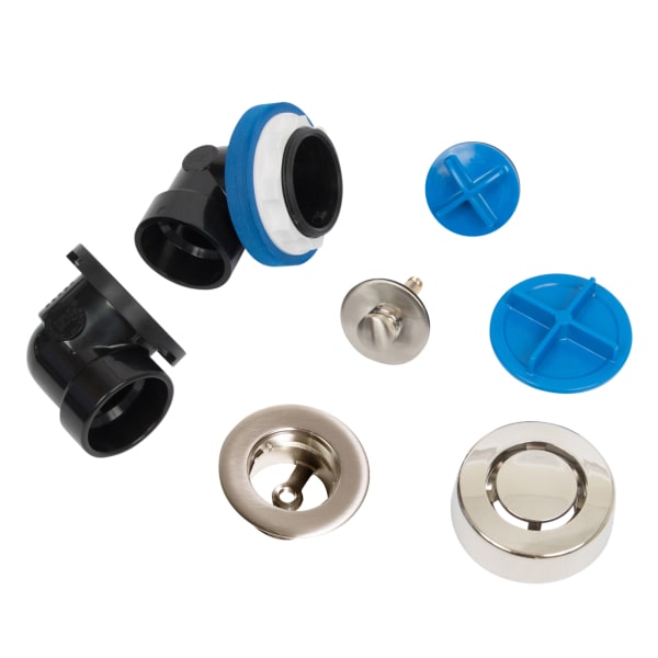 Dearborn® True Blue® ABS Bath Waste Half Kit with Uni-Lift Stopper and Test Kit in Brushed Nickel (Finished Drain Spud)