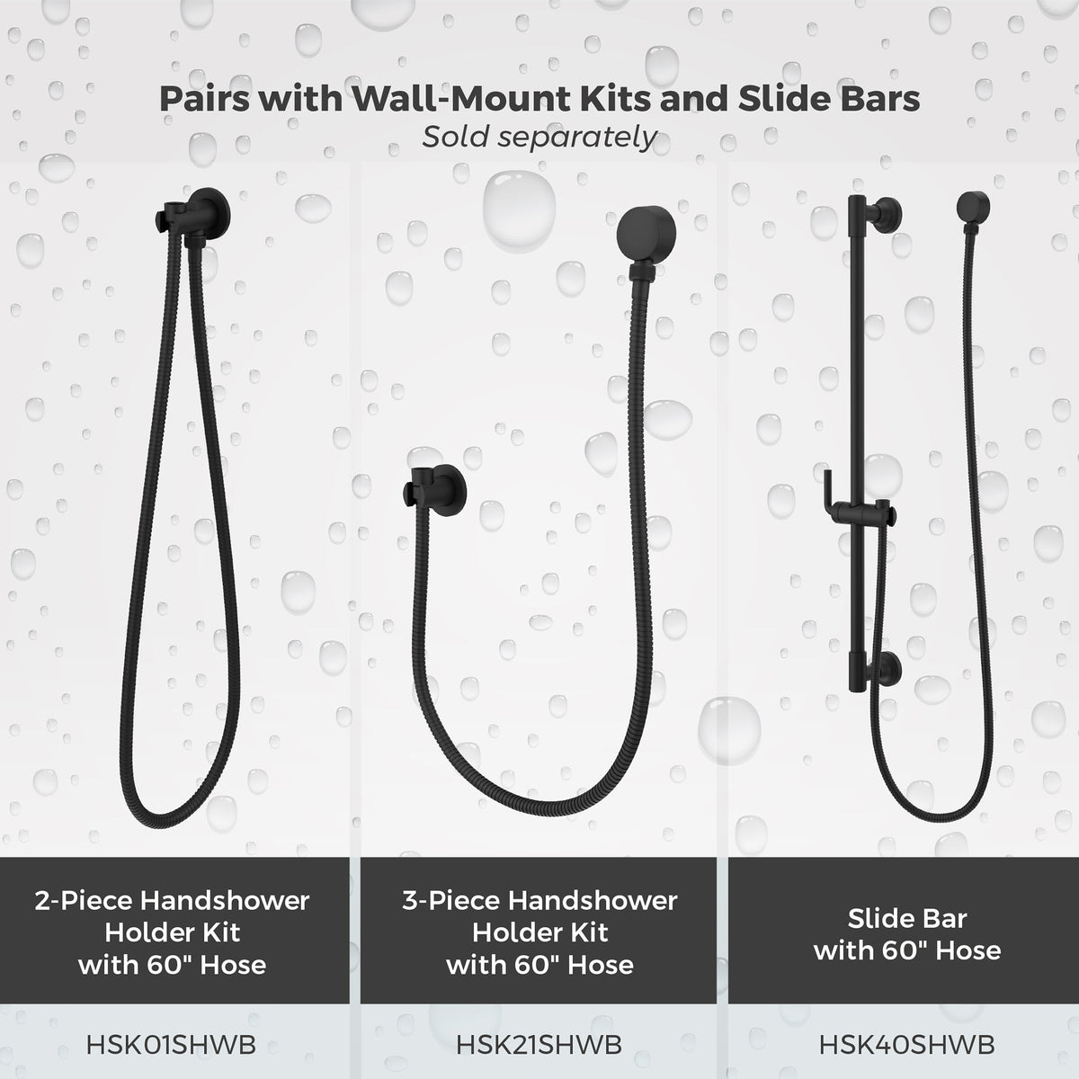 Pfister Faucets HSC-03SHWSDB Modern Round Handshower in Spot Defense Matte Black