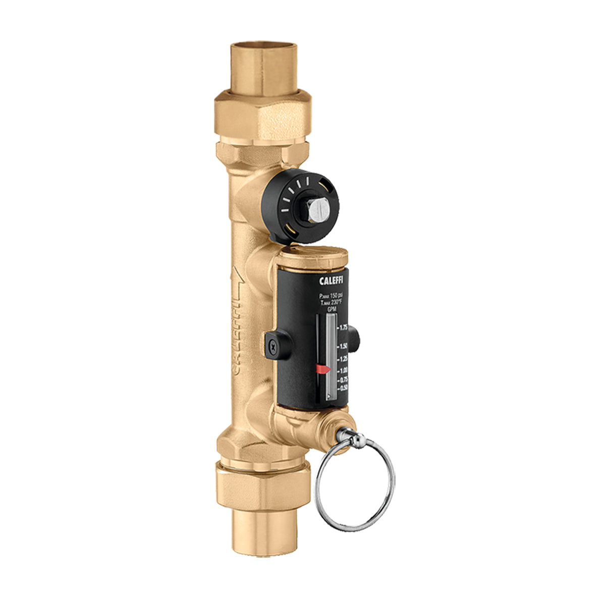 Caleffi 132439AFC QuickSetter+ Balancing Valve with Flow Meter, 1/2 in. Union Sweat, 0.5-1.75 GPM, 1 Cv, Low Lead