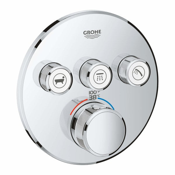 Triple Function Thermostatic Valve Trim in GROHE CHROME