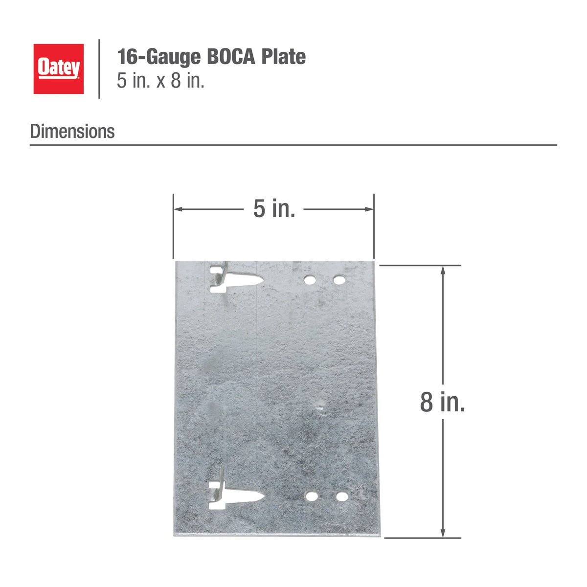 Oatey® 5 in. x 8 in. 16-Gauge BOCA Plate