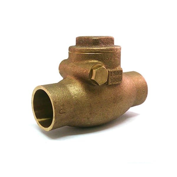 3/4" - SWT x SWT - Bronze Check Valve - 150 SWP - 300 WOG, Horizontal Swing, Bronze Seat, Teflon Disc
