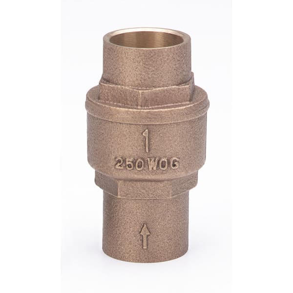1-1/4" - SWT x SWT - Bronze Check Valve - 250 WOG, Spring Check, Bronze Seat, Teflon Disc