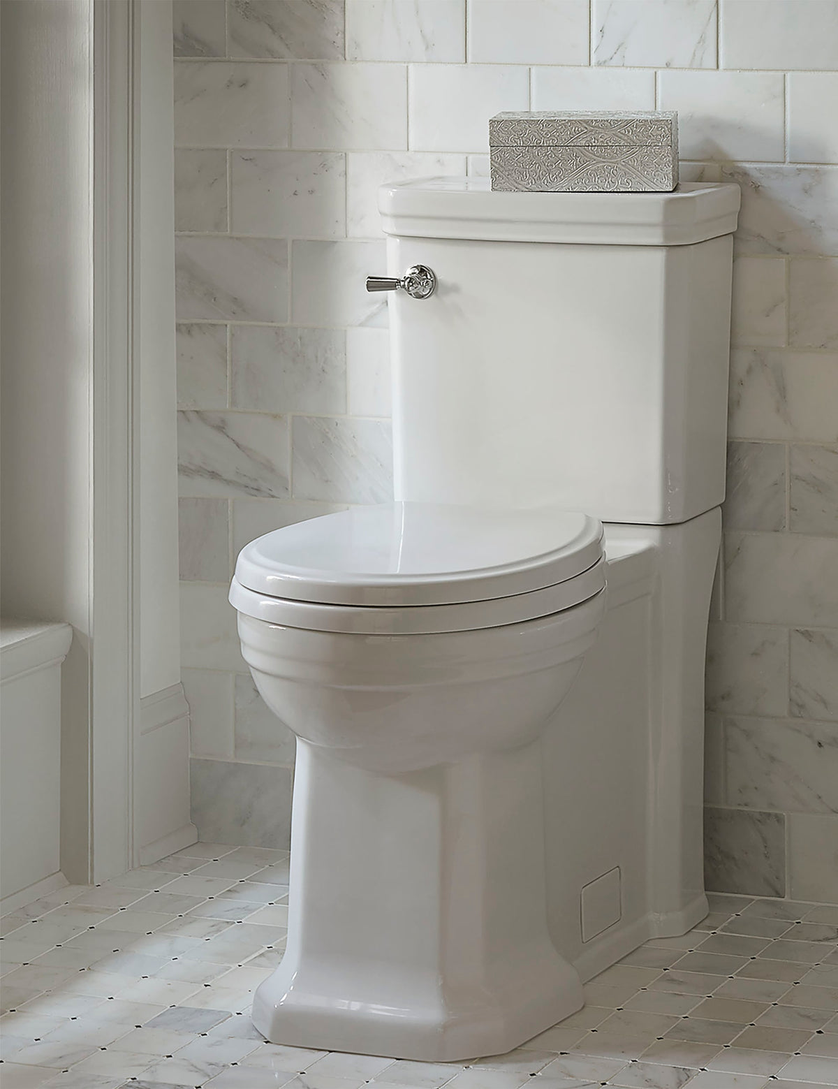 DXV Fitzgerald® Chair Height Elongated Toilet Bowl with Seat in CANVAS WHITE
