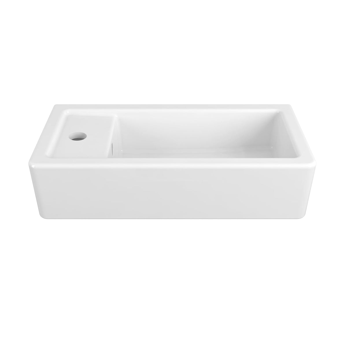DXV Cossu® 20" Sink, 1-Hole with Left-Hand Drain in CANVAS WHITE