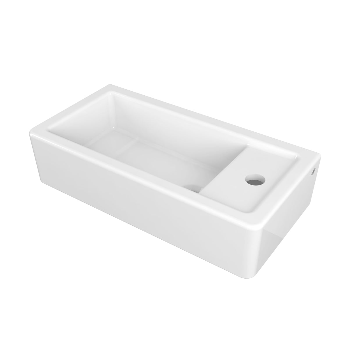 DXV Cossu® 20" Sink, 1-Hole with Right-Hand Drain in CANVAS WHITE