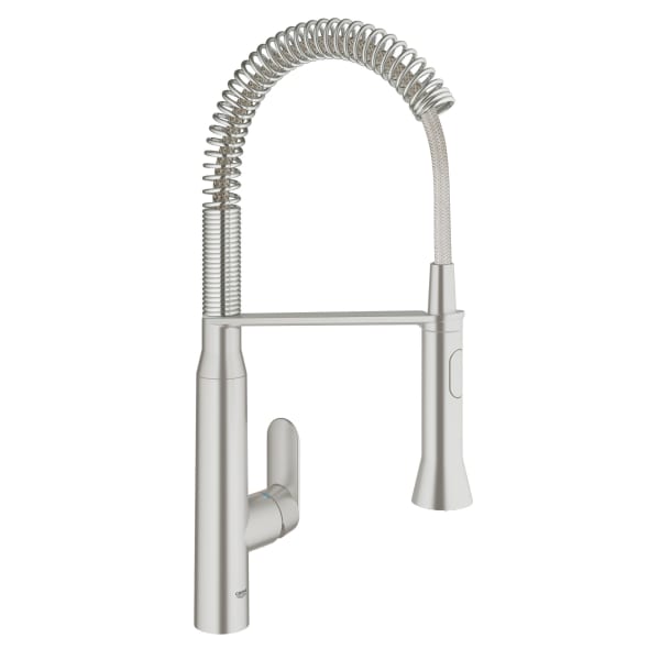 K7 Medium Single-Handle Semi-Pro Dual Spray Kitchen Faucet 1.75 GPM in GROHE SUPERSTEEL