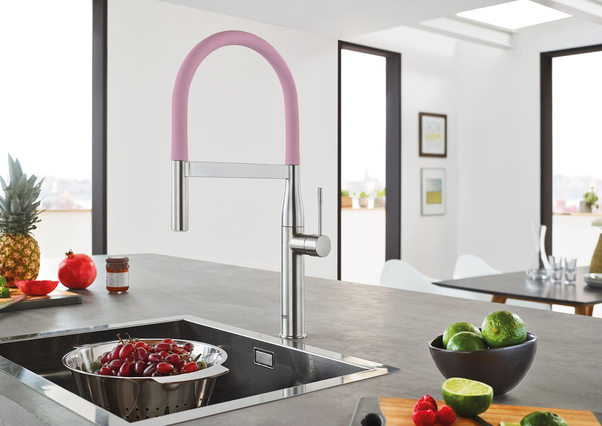 Single-Handle Semi-Pro Dual Spray Kitchen Faucet 1.75 GPM in GROHE SUPERSTEEL 30295DC0