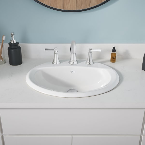 Aqualyn® Drop-In Sink With 8-Inch Widespread White