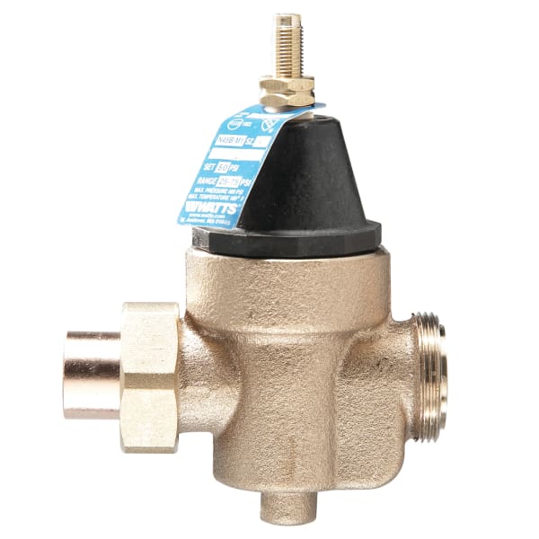 1" Lead Free Water Pressure Reducing Valve, Solder Union x FPT, Adjust 25-75 psi, Max Work 400 psi
