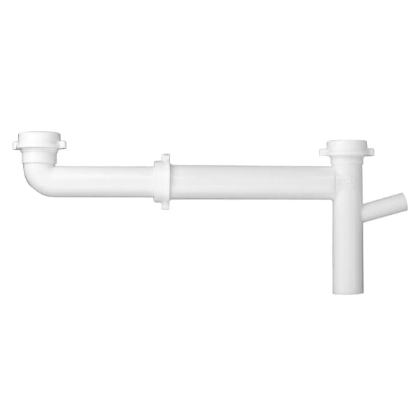 1-1/2" x 16" PVC End Outlet Telescoping 1/2" Branch White