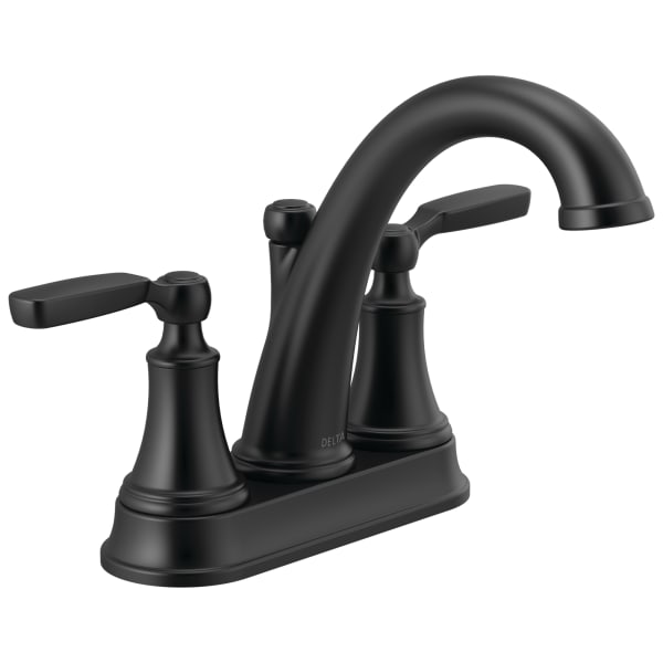 Delta Woodhurst™ Two Handle Centerset Bathroom Faucet Matte Black