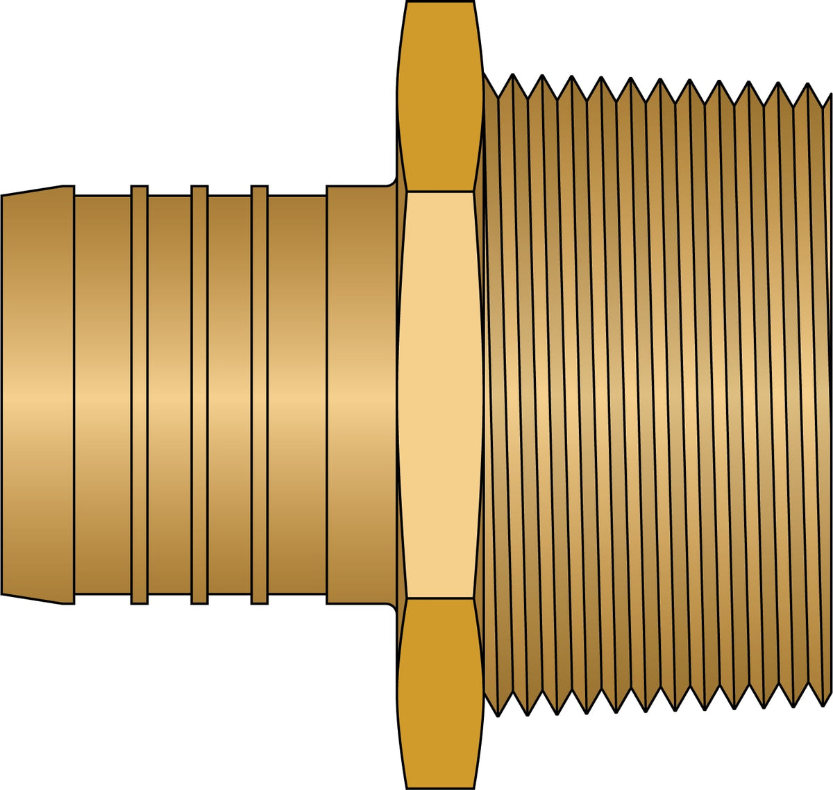 HeatLink 27541NL 1-1/2" PEX x 1-1/2" MNPT Male Adapter - F1807 Insert - No Lead Brass