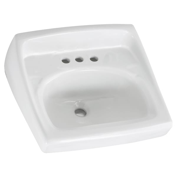 Lucerne Wall-Hung Sink With 8-Inch Widespread White