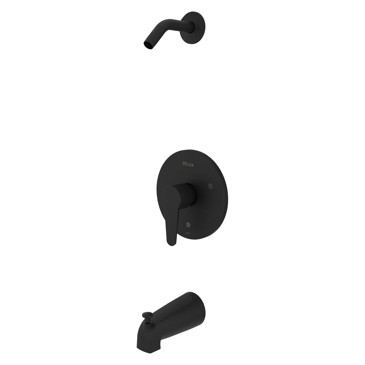 Pfister Faucets R89070B Pfirst Modern Single-Handle Tub & Shower Trim, Less Showerhead, Matte Black