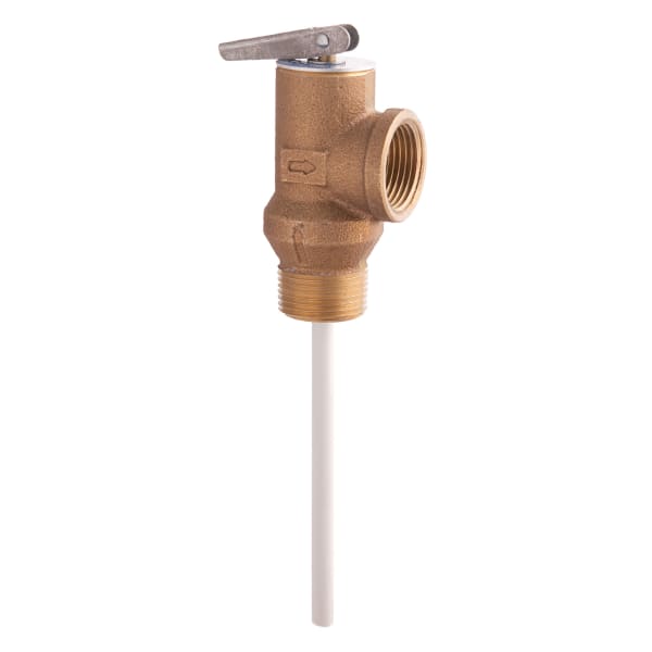 3/4" Lead Free Self Closing Temperature And Pressure Relief Valve, 150 psi, 210 degree F, Test Lever, Extension Thermostat