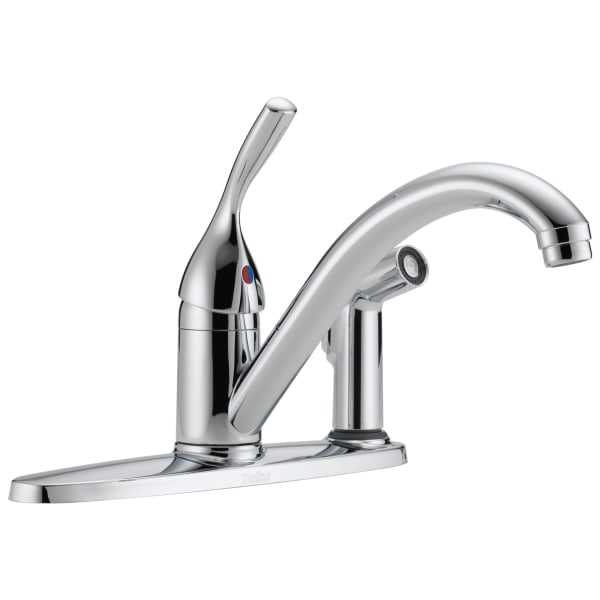 Delta 300 Series Single Handle Kitchen Faucet with Integral Spray Chrome