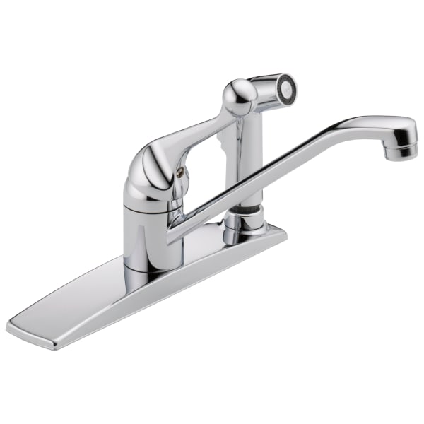 Delta 300 Series Single Handle Kitchen Faucet with Integral Spray Chrome