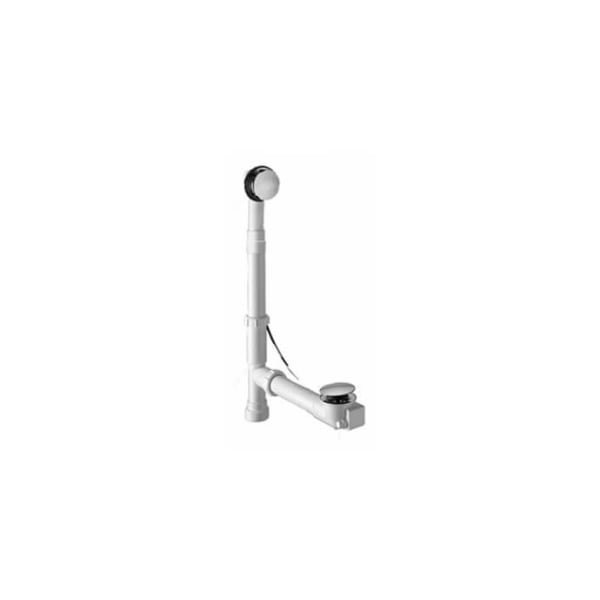 Schedule 20 1-1/2" Tubular ABS Cable Operated Bath Waste & Overflow with Patented Flexible Overflow Neck for 12" to 22" Tub Depths - Brushed Nickel