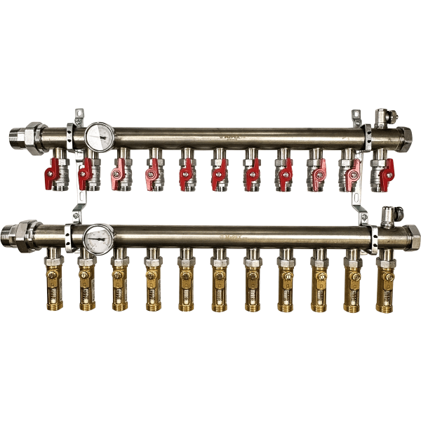 11 Branches - 1 1/2 Stainless Steel Manifold Assembly w/Inline Flowmeter