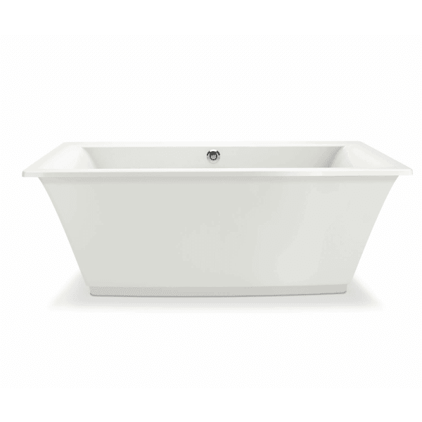 Optik 6636 F Acrylic Freestanding Center Drain Bathtub in White with White Skirt