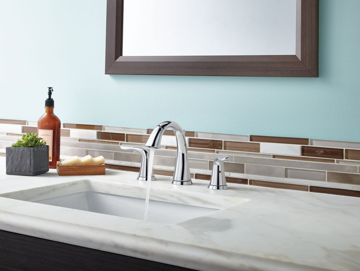 Delta Lahara® Two Handle Widespread Bathroom Faucet Chrome