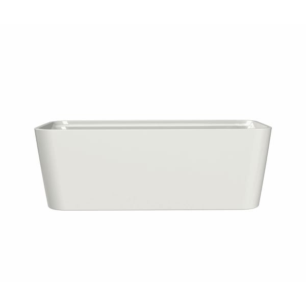 Oberto 6731 Acrylic Freestanding Center Drain Bathtub in White with White Skirt