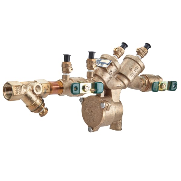 3/4" Lead Free Reduced Pressure Zone Backflow Preventer Assembly, Quarter Turn Ball Valves, Strainer
