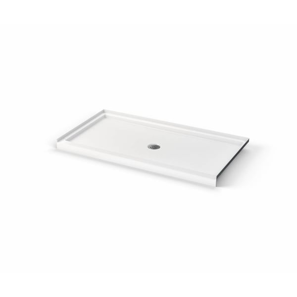 Icon 6034 AcrylX Alcove Shower Base with Center Drain in White