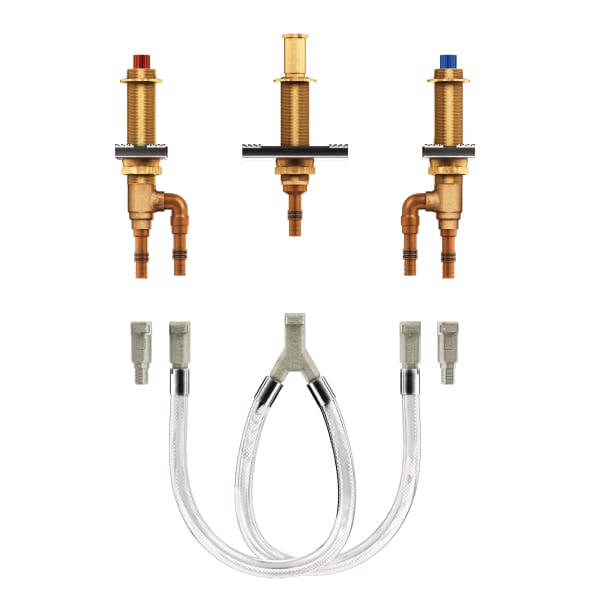 Moen M-Pact 2-Handle 3-Hole Roman Tub Adjustable Rough-In Valve - 1/2 in. Crimp Ring PEX Connection