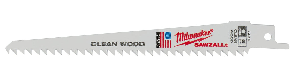 Milwaukee Tools 6" 6 TPI Fleam Ground SAWZALL® Blade for Clean Wood (5 Pack)