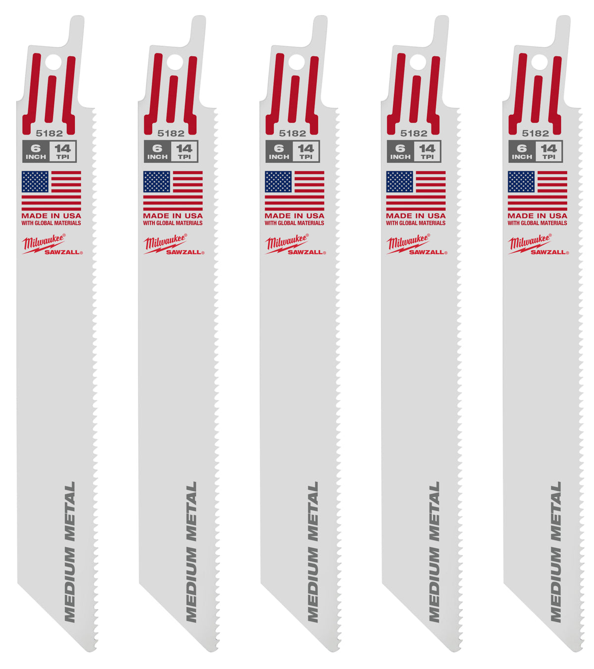 Milwaukee Tools 6" 14 TPI SAWZALL® Blade for Medium Metal (25 Pack)