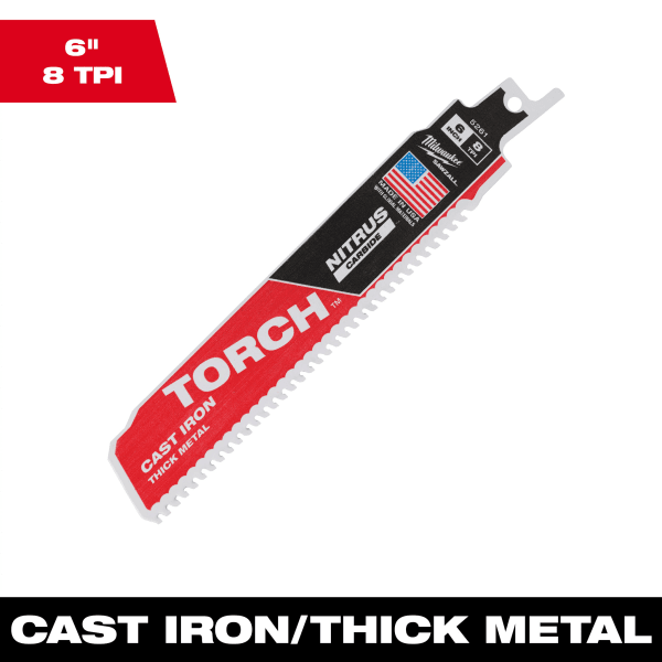 6" 8 TPI TORCH™ with NITRUS™ Carbide SAWZALL® Blade for Cast Iron (1 Pack)