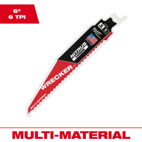 6" WRECKER™ with NITRUS™ Carbide SAWZALL® Blade for Multi-Material (1 Pack)