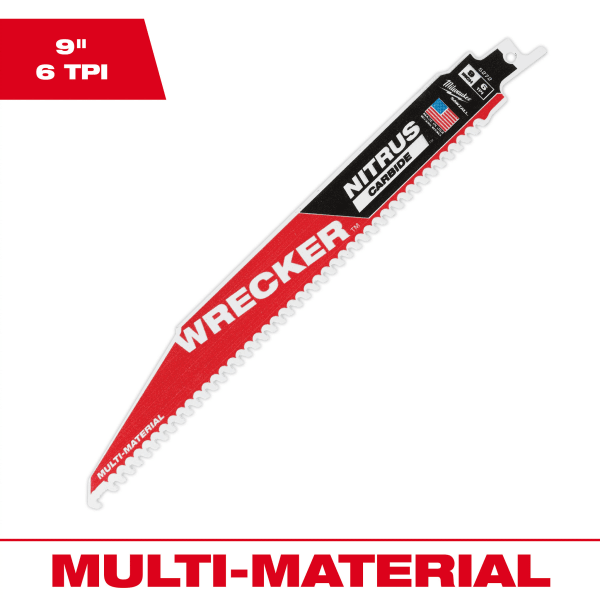 9" WRECKER™ with NITRUS™ Carbide SAWZALL® Blade for Multi-Material (1 Pack)